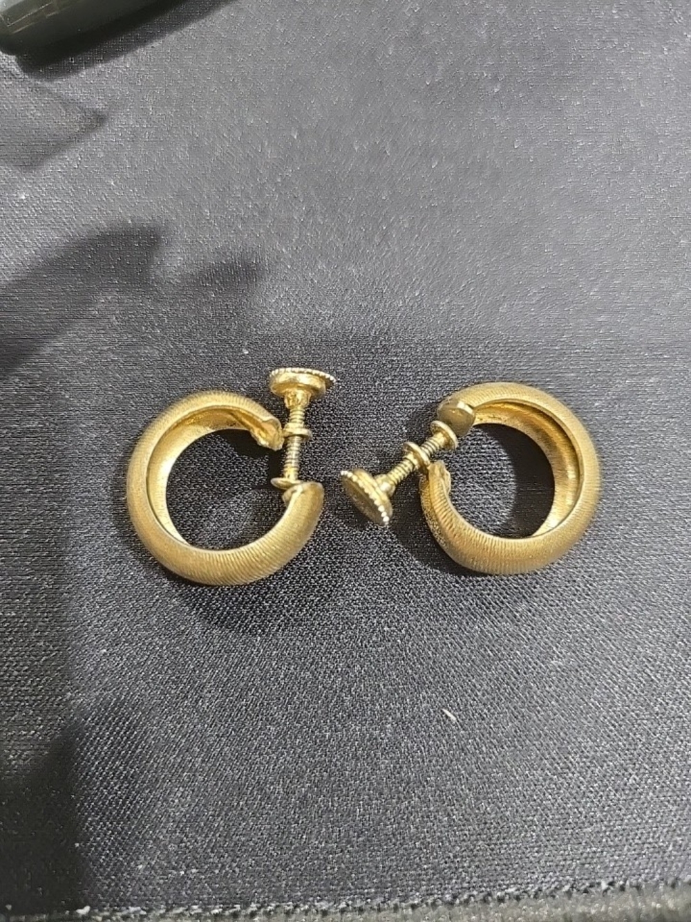 MONET Vintage Gold-Tone Hoop Screw Back Earrings